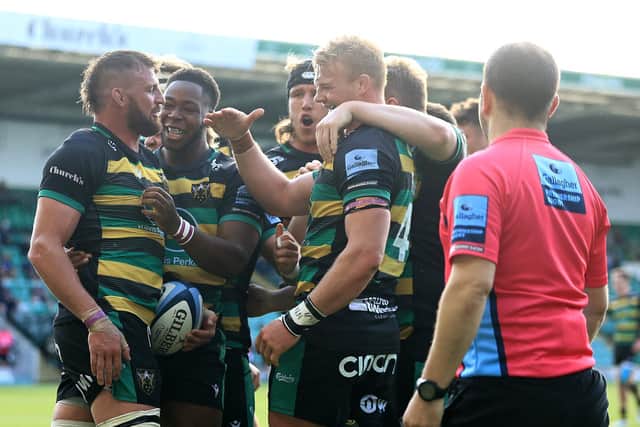 Tom Wood scored what proved to be the winning try against Wasps