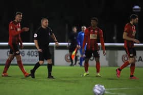 One of the big charges levelled at Michael McGrath related to an incident during Kettering Town's 3-0 defeat to Leamington in the FA Trophy in January. Picture by Peter Short
