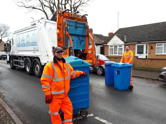 Some of the refuse and recycling team for Kettering and Corby who have been shortlisted for a national award
