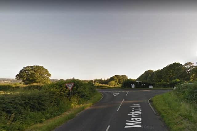 The two vehicle collision took place in Warkton Lane.
