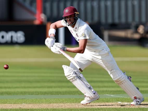 Emilio Gay scored his first Championship century for Northants against Kent