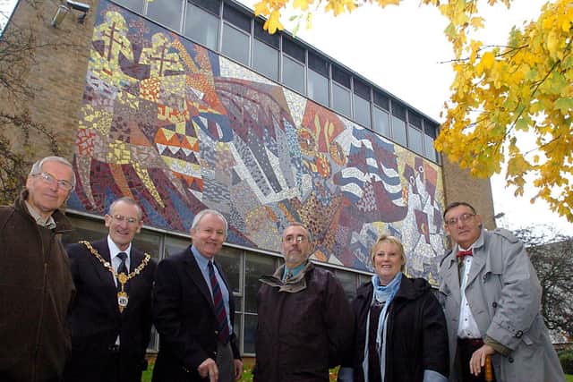 Flashback - the mosaic was attached to the wall of the old Kettering Boys' School - which then became Tresham College.