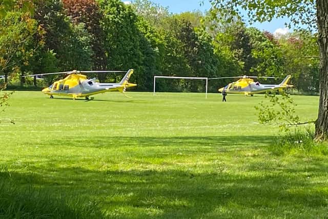 Two air ambulances were called to the scene