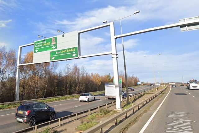 One lane is blocked just after the Barnes Meadow flyover following Wednesday morning's smash