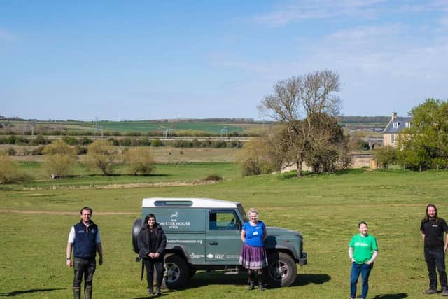 l-r Sofie Pedley (Education Intern), Jack Pishhorn, (Chester House Estate Business Manager), Georgia Wales (Marketing Intern), Denise Horn (Nenescape Project Support and Volunteer Co-ordinator), Amanda Johnson (Nenescape Scheme Manager), and Ben Donnelly-Symes (Archaeological Archives Curator).