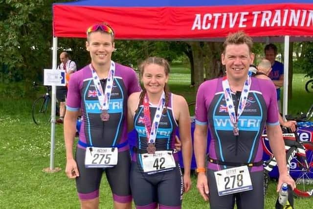 Tom Wood, Charlotte Chattaway and Adam Wright reprsented Welland Valley at the Grafman Middle Distance