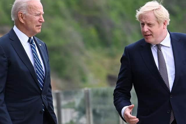 United States President Joe Biden and Prime Minister Boris Johnson in Cornwall yesterday (Thursday, June 10) ahead of the G7 summit. Photo: Getty Images