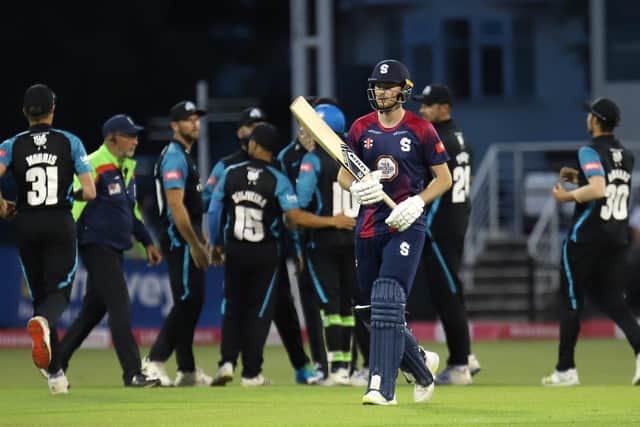 Tom Taylor trudges off after being run out