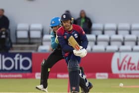 Adam Rossington has just been bowled by Ish Sodhi (Picture: Peter Short)