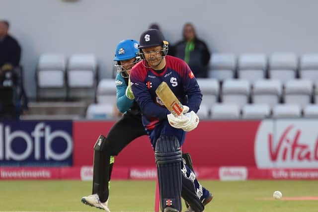 Adam Rossington has just been bowled by Ish Sodhi (Picture: Peter Short)