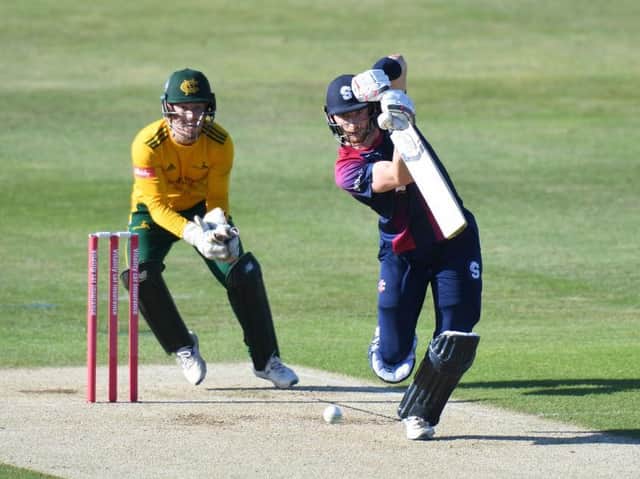 Rob Keogh on his way to 45 from 31 balls against Notts