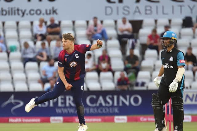 Supporters at the County Ground watch on as Josh Cobb bowls against Worcestershire Rapids (Picture: Peter Short)