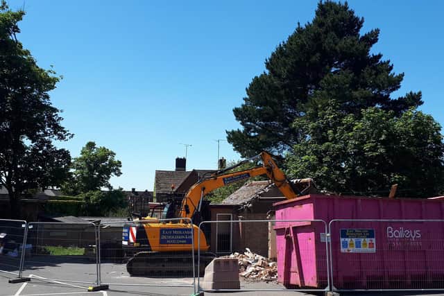 Demolition of the council outbuilding started today (Wednesday)