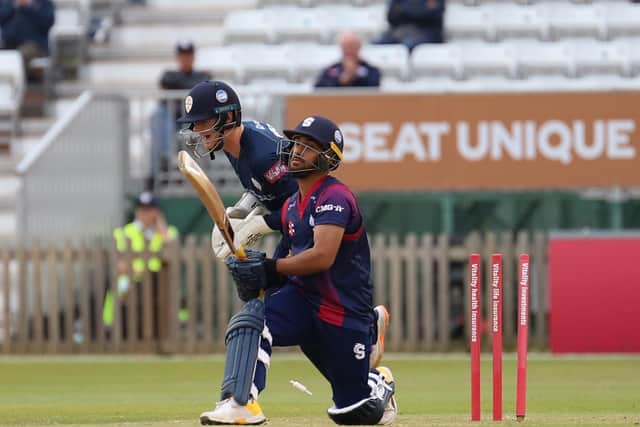 Saif Zaib is bowled