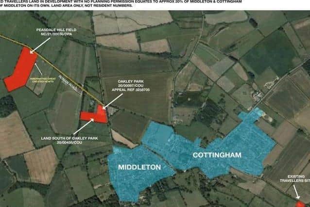 Peasdale Hill Field (top left) is one of several similar applications within 1km of Middleton.
