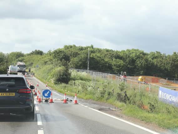 Temporary lights on the A509 today