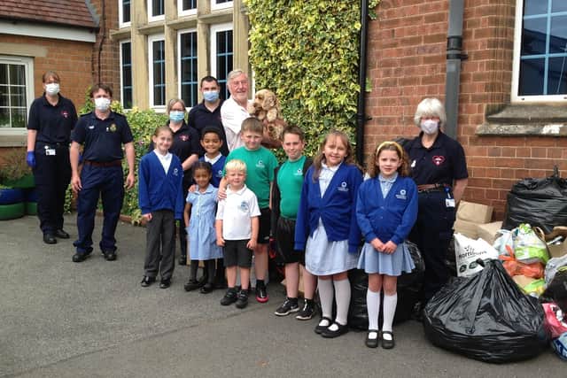 Park Junior Academy pupils with Community Responders and appeal organisers