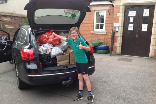 Cans were collected and handed over to the organisers