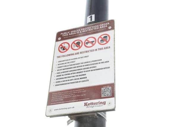 Skateboarding is banned in certain parts of Kettering.