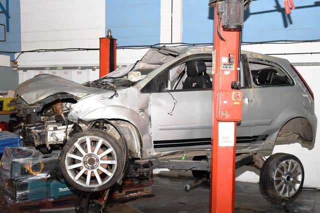 Ainsworth-Smith's Fiesta rolled for 170metres after crashing on the A45
