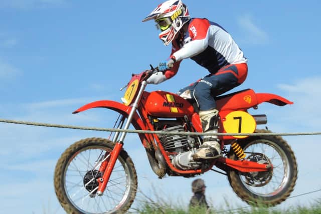 Northampton Classic club rider Johnny Walker (1978 400 Maico) at Woodford's April meeting, which was not open to the public.