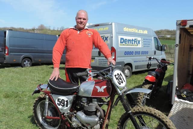 Big Steve Billot from Essex campaigns a 1958 600cc Matchless and is believed to be the only rider of such a heavyweight twin the UK.
