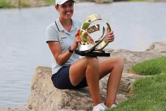 Meghan MacLaren was all smiles are her win in the Prasco Charity Championship. Picture courtesy of www.symetratour.com