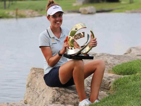 Meghan MacLaren was all smiles are her win in the Prasco Charity Championship. Picture courtesy of www.symetratour.com