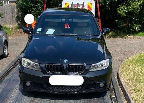 Police seized the uninsured BMW after it was tracked down using ANPR cameras