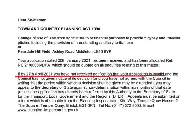 In their own words.. the council sent this letter to the applicant in January