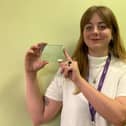 Age UK Northamptonshire's volunteer co-ordinator, Alicia Cubitt, with the award.