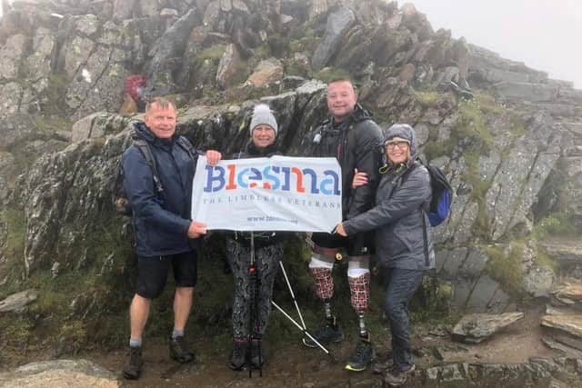 Tim Tomkinson with his partner Nicki, uncle Barry and his partner Maxine