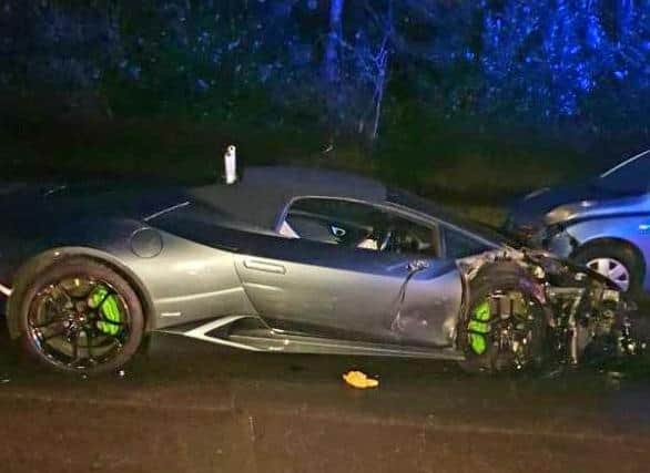 The supercar suffered considerable damage to its front wing