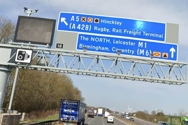 The BMW was clocked at 155mph racing past junction 18 on the M1 in June