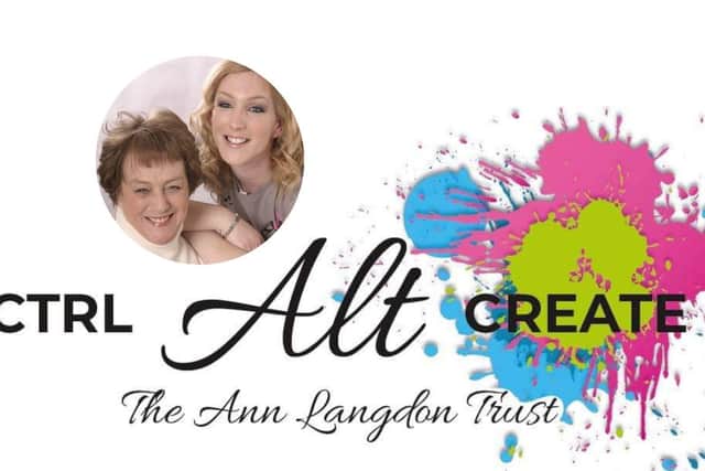 The charity's CTRL Alt Create logo and, inset, Sarah and Ann