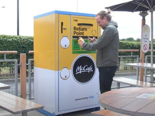 Cups can be returned using the special Loop deposit recycling bins