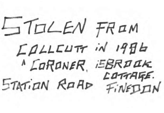 The ornament was delivered to Kettering police with this note
