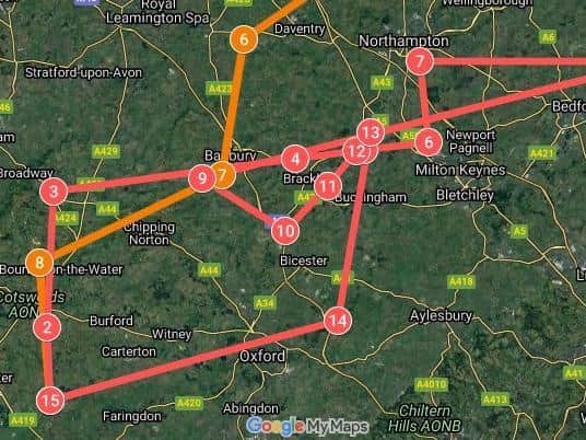 The Red Arrows will be flying over parts of Northamptonshire before, during and after their Silverstone display