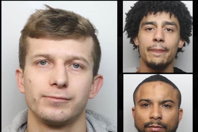 Dawid Graczyk (left), Machi O’Brien (top right) and Ross Richards are all wanted in connection with domestic abuse offences