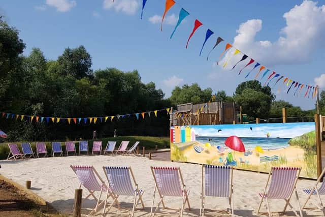 Room for the kids to play and for the parents to relax...