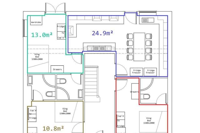 The proposal for the ground floor of the HMO