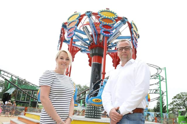 Rachel James, Wicksteed Park’s head of sales and marketing and Lee Scragg, managing director.