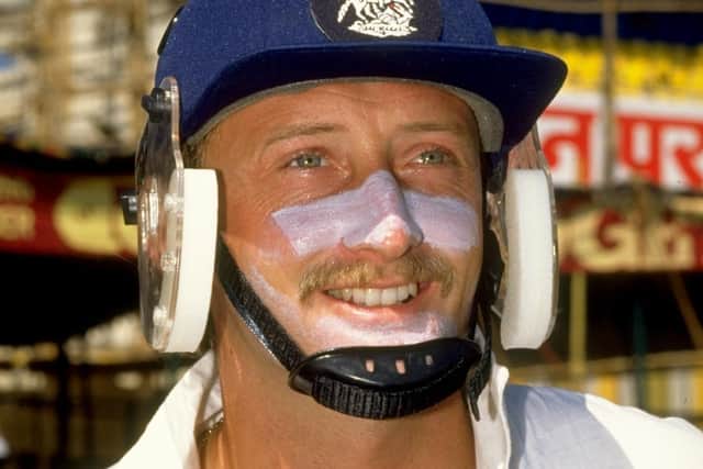 David Capel pictured getting ready to play for England against India in 1989
