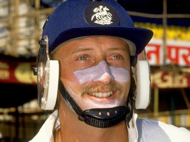 David Capel pictured getting ready to play for England against India in 1989