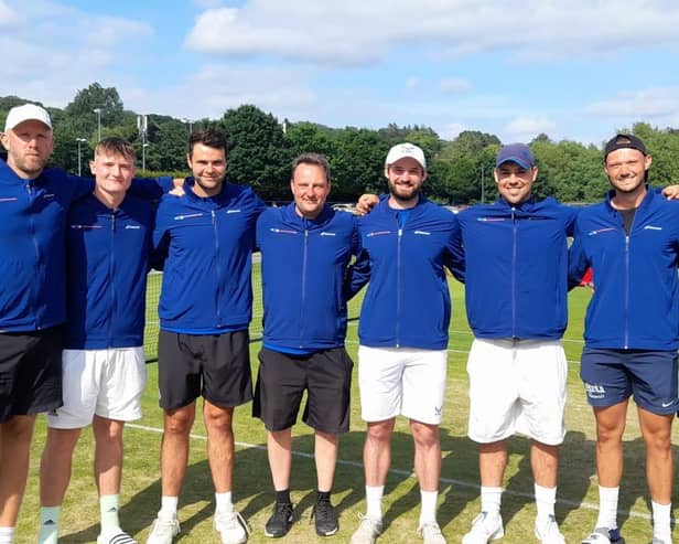 The Northants men’s team who will be competing in Group Two of the Inter County Cup for the first time in 20 years in 2022 after a successful week at Ilkley Moor. From left: James Smith, Max Graham, Charlie Swallow, Mark Taylor, Jack Haworth, Josh Golding, Kyle Rae and Joe Tyler