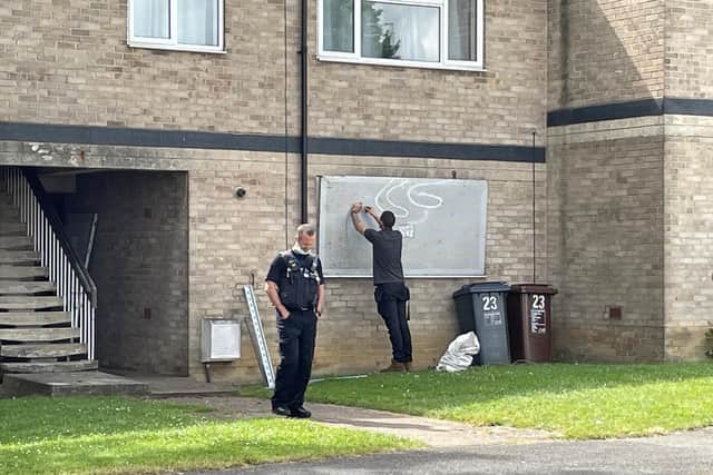 The flat in the process of being boarded-up. Image: JPI Media