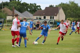 Action from Desborough Town's final friendly against Paget Rangers at the weekend