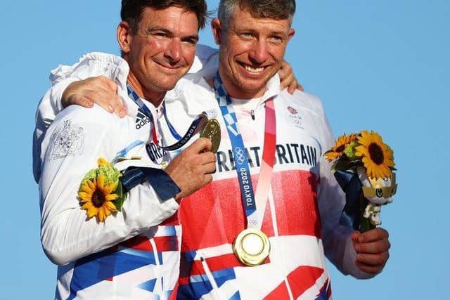 Dylan Fletcher (left) and Stuart Bithell pose with their gold medals. Picture by Clive Mason/Getty Images