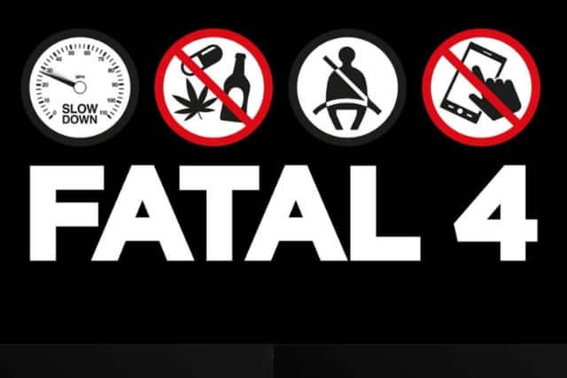 Speeding and not wearing a seatbelt are two of the 'fatal four' traffic offences