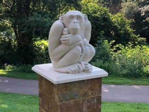 Carving of chimp by Andy Waite while a student at Moulton College
Photo by Stonemasons Guild